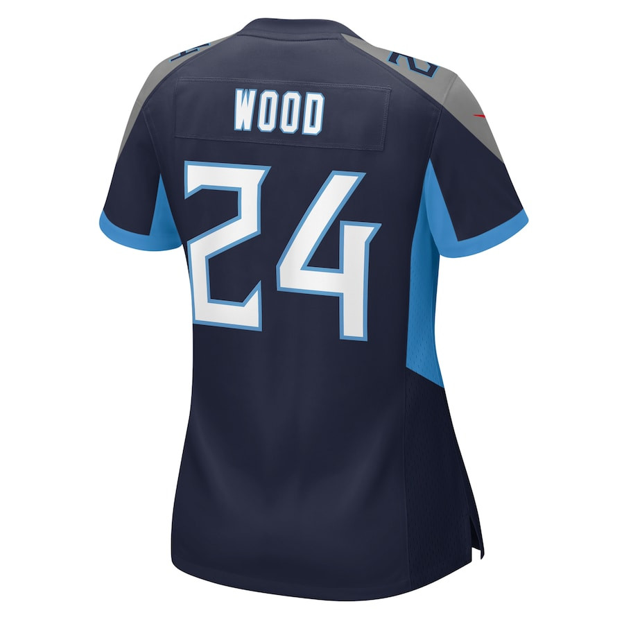 Julius Wood 24 Tennessee Titans Game Navy NFL Jersey Women's