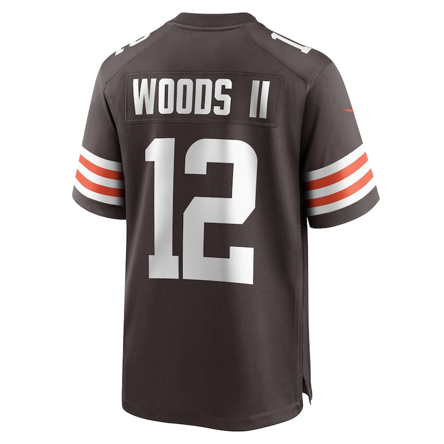 Michael Woods II 12 Cleveland Browns Game Brown NFL Jersey Men's