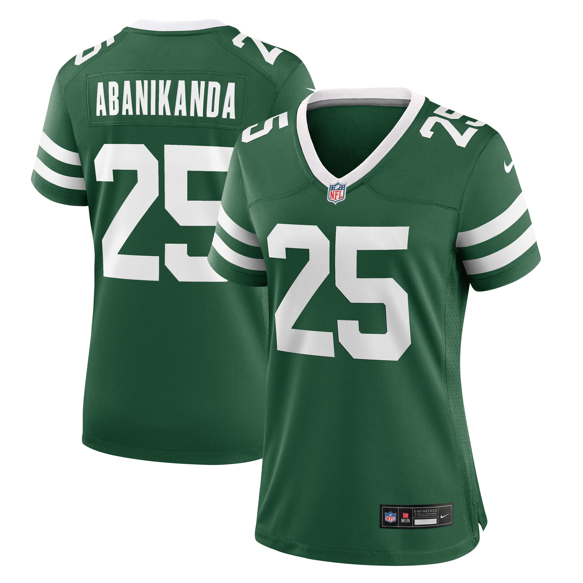 New York Jets Israel Abanikanda Legacy Green Team Game NFL Jersey Women's