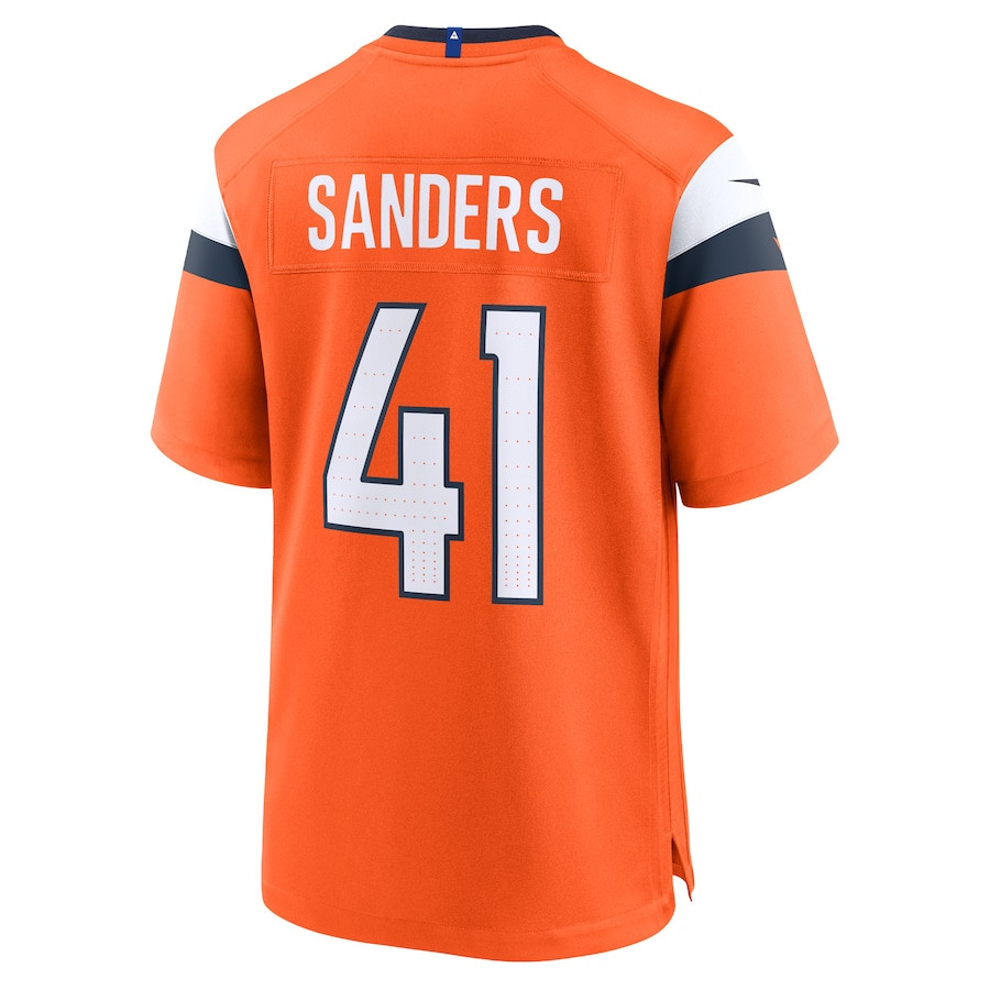 Drew Sanders 41 Denver Broncos Team Game Orange NFL Jersey Men's