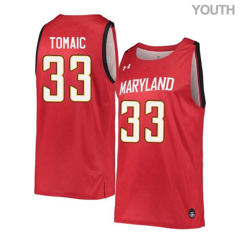 Under Armour 33 Joshua Tomaic Red Retro Maryland Terrapins NCAA Jersey Youth