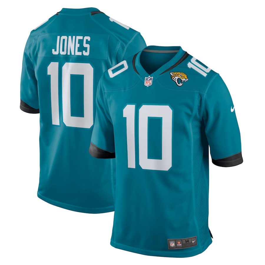 Mac Jones 10 Jacksonville Jaguars Alternate Game Teal NFL Jersey Men's