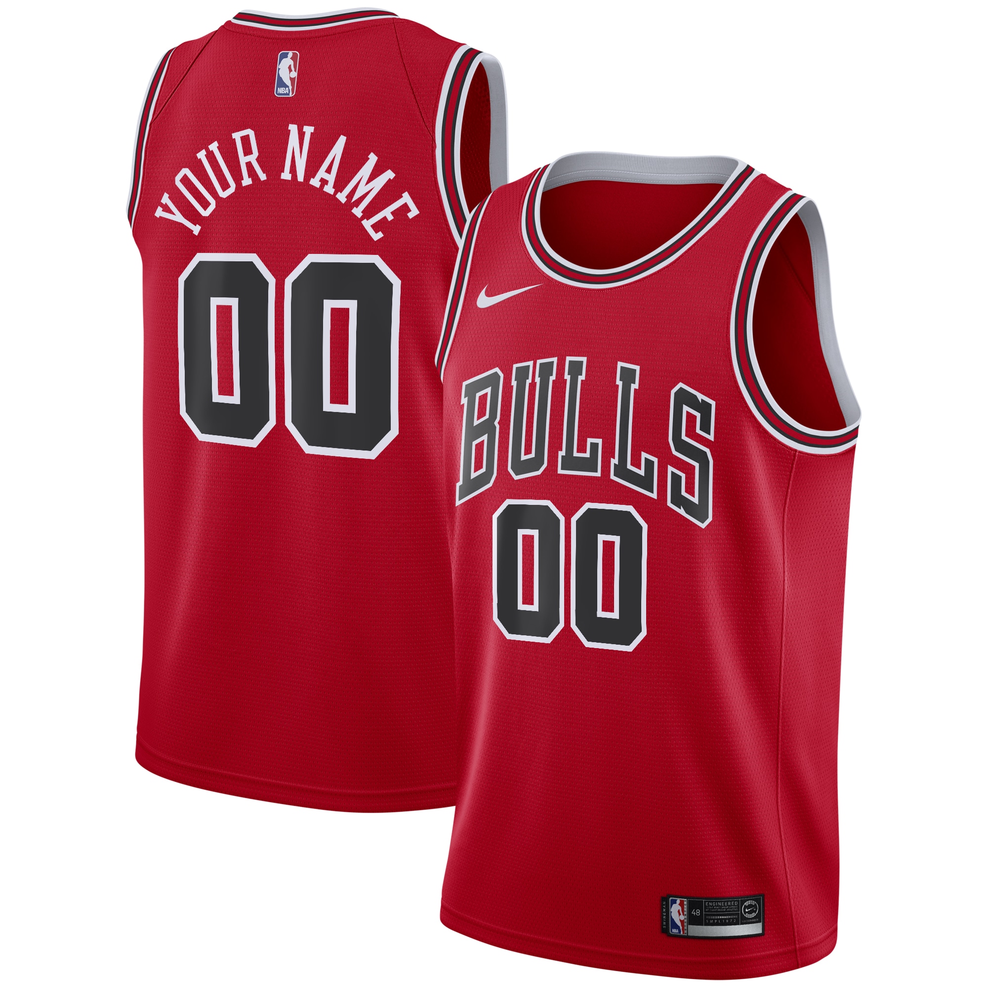 Chicago Bulls Icon Swingman Custom NBA Jersey Youth