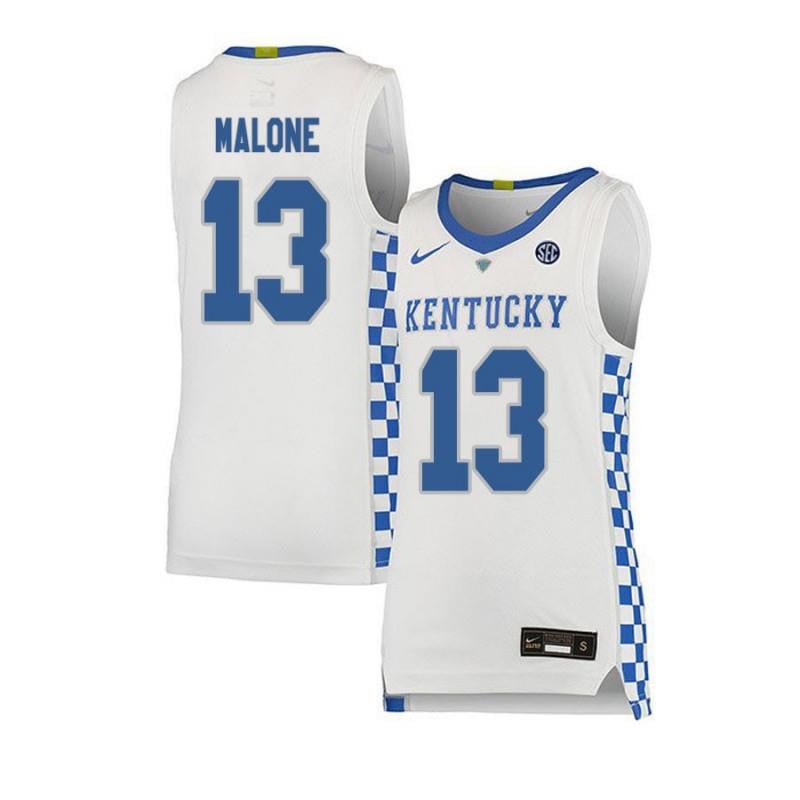 13 Sam Malon White Elite Kentucky Wildcats NCAA Jersey Men's