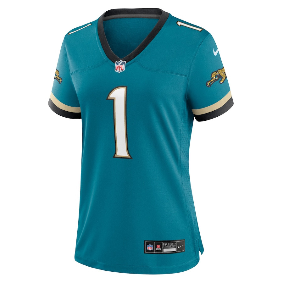Travis Etienne Jr 1 Jacksonville Jaguars Prowler Throwback Game Teal NFL Jersey Women's