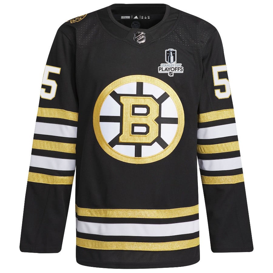 Justin Brazeau 55 Boston Bruins 2024 Playoffs Patch Home Black NHL Jersey Men's