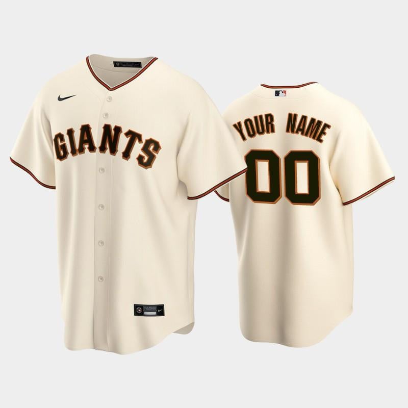 #00 Custom Cream Home San Francisco Giants MLB Jersey Men's