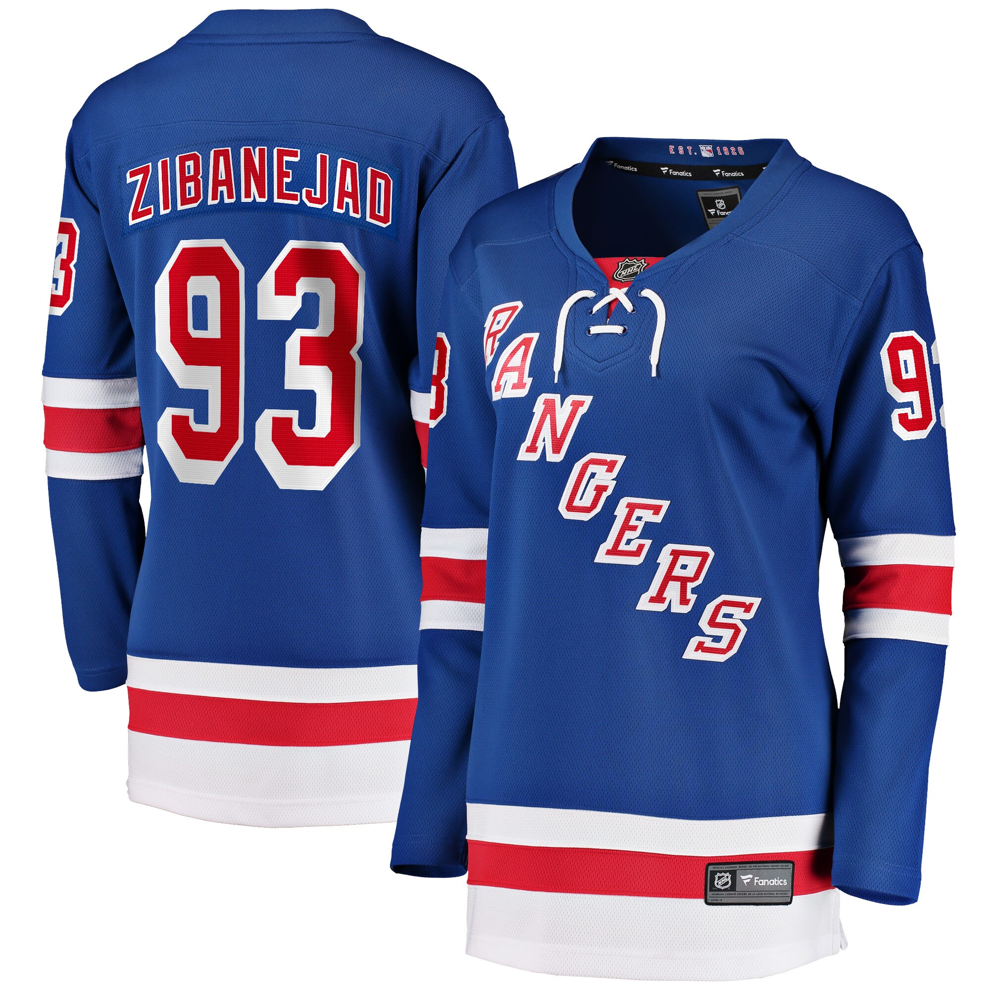 New York Rangers Mika Zibanejad Blue Home Premier Breakaway Player NHL Jersey Women's