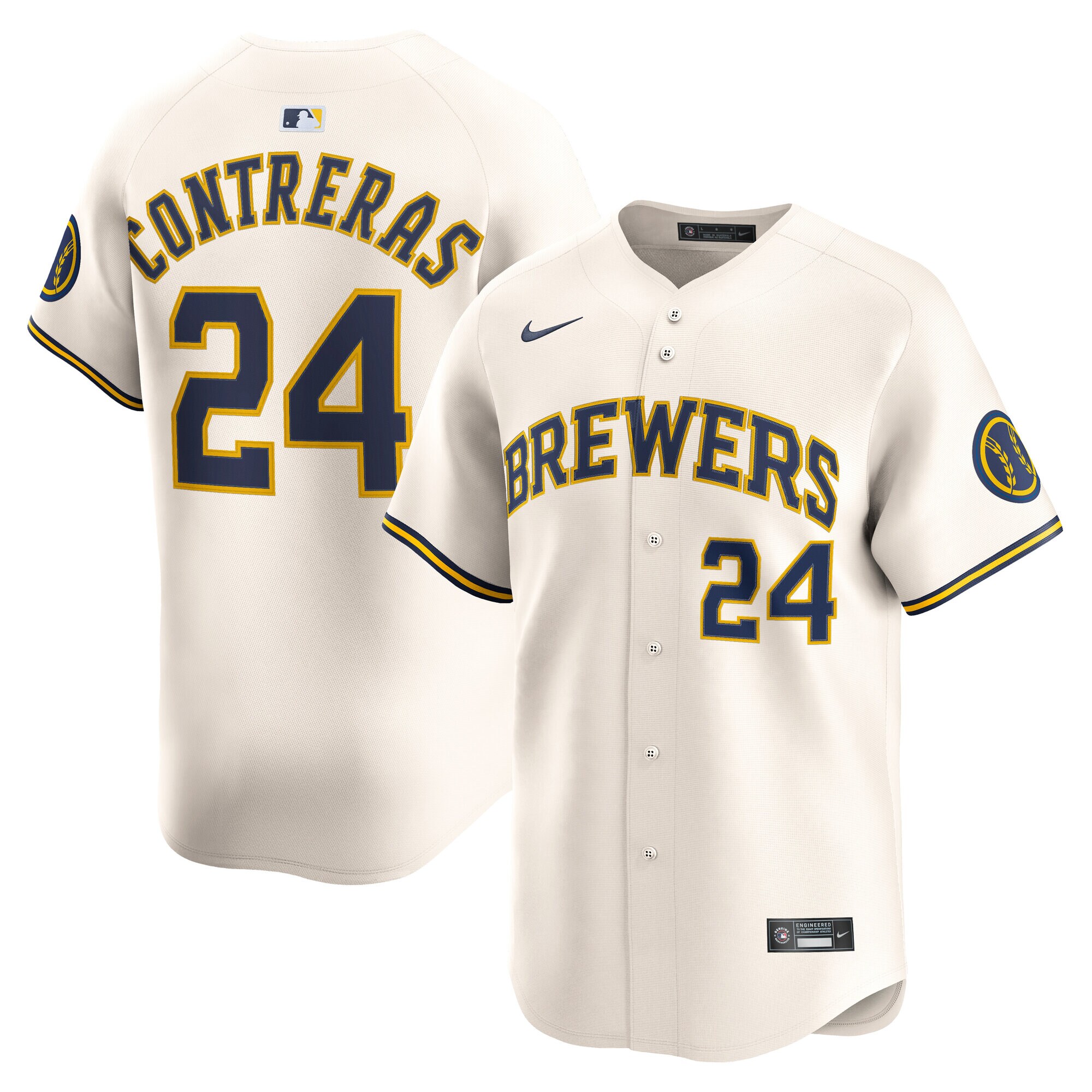 Milwaukee Brewers William Contreras Cream Alternate Limited Player MLB Jersey Men's