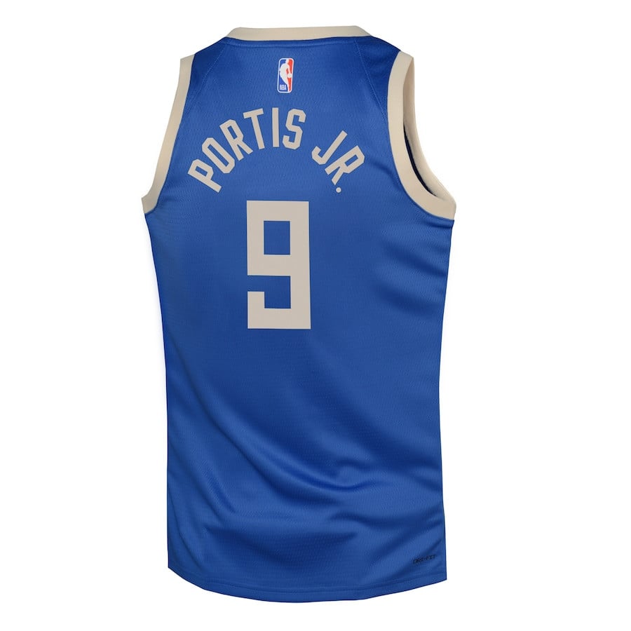 Bobby Portis Jr. 9 Milwaukee Bucks 2024/25 Swingman Playe City Edition Royal NBA Jersey Youth