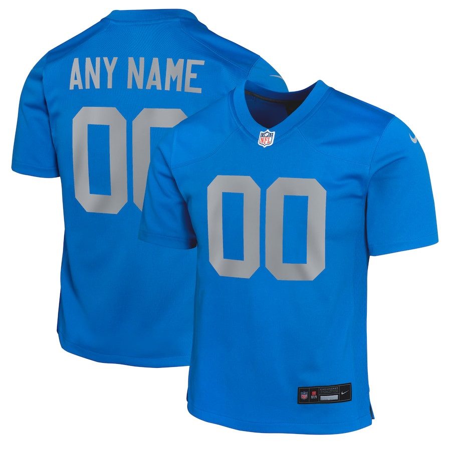 Detroit Lions Alternate Custom Game Blue NFL Jersey Youth