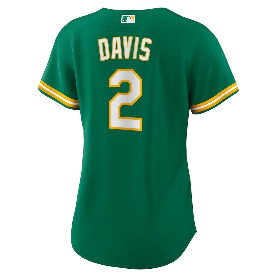 Khris Davis 2 Oakland Athletics Alternate Player Green MLB Jersey Women's