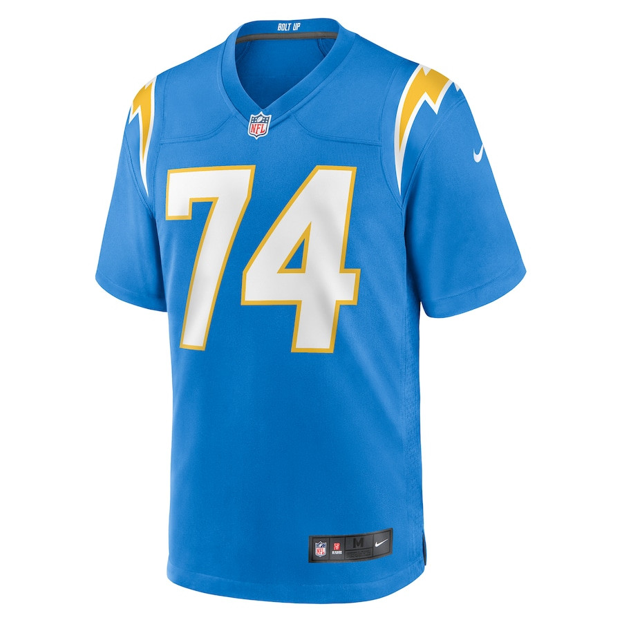 Tyler McLellan 74 Los Angeles Chargers Team Game Powder Blue NFL Jersey Men's