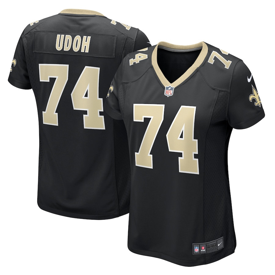 Olisaemeka Udoh 74 New Orleans Saints Game Black NFL Jersey Women's