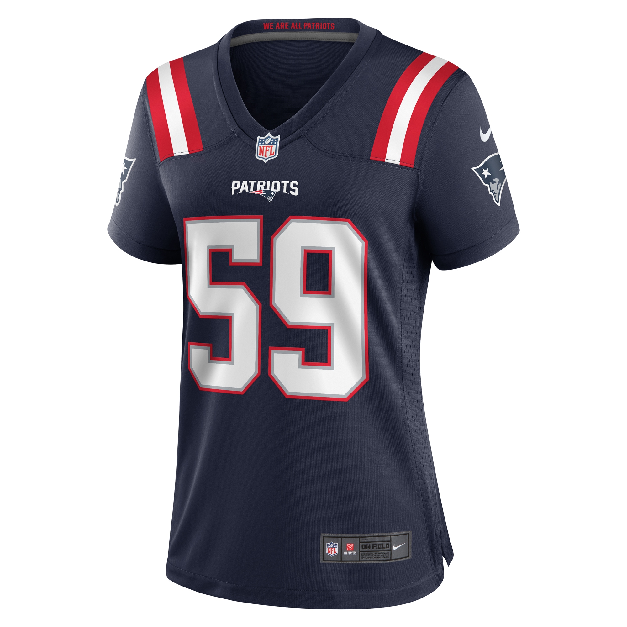 New England Patriots Vederian Lowe Navy Team Game NFL Jersey Women's