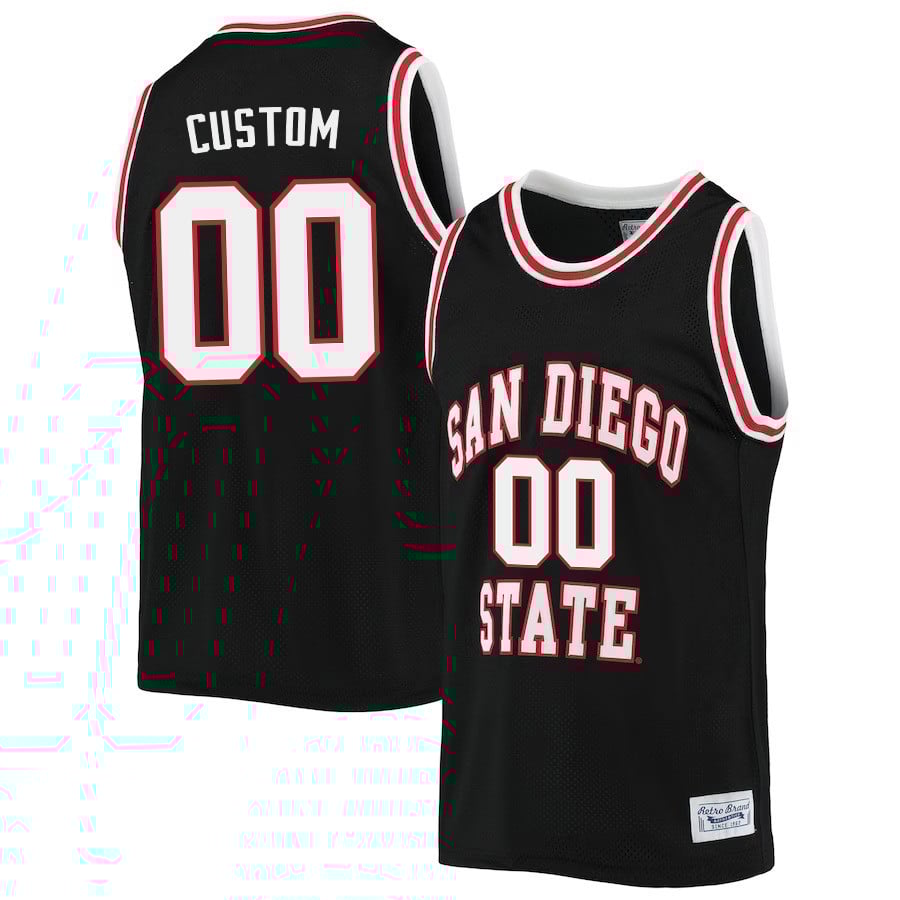 Custom 00 San Diego State Aztecs 2023- Black NCAA Jersey Men's