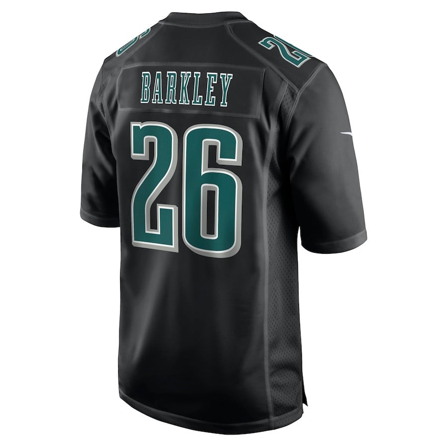 Saquon Barkley 26 Philadelphia Eagles Super Bowl LIX Fashion Game Player Carbon Black NFL Jersey Men's