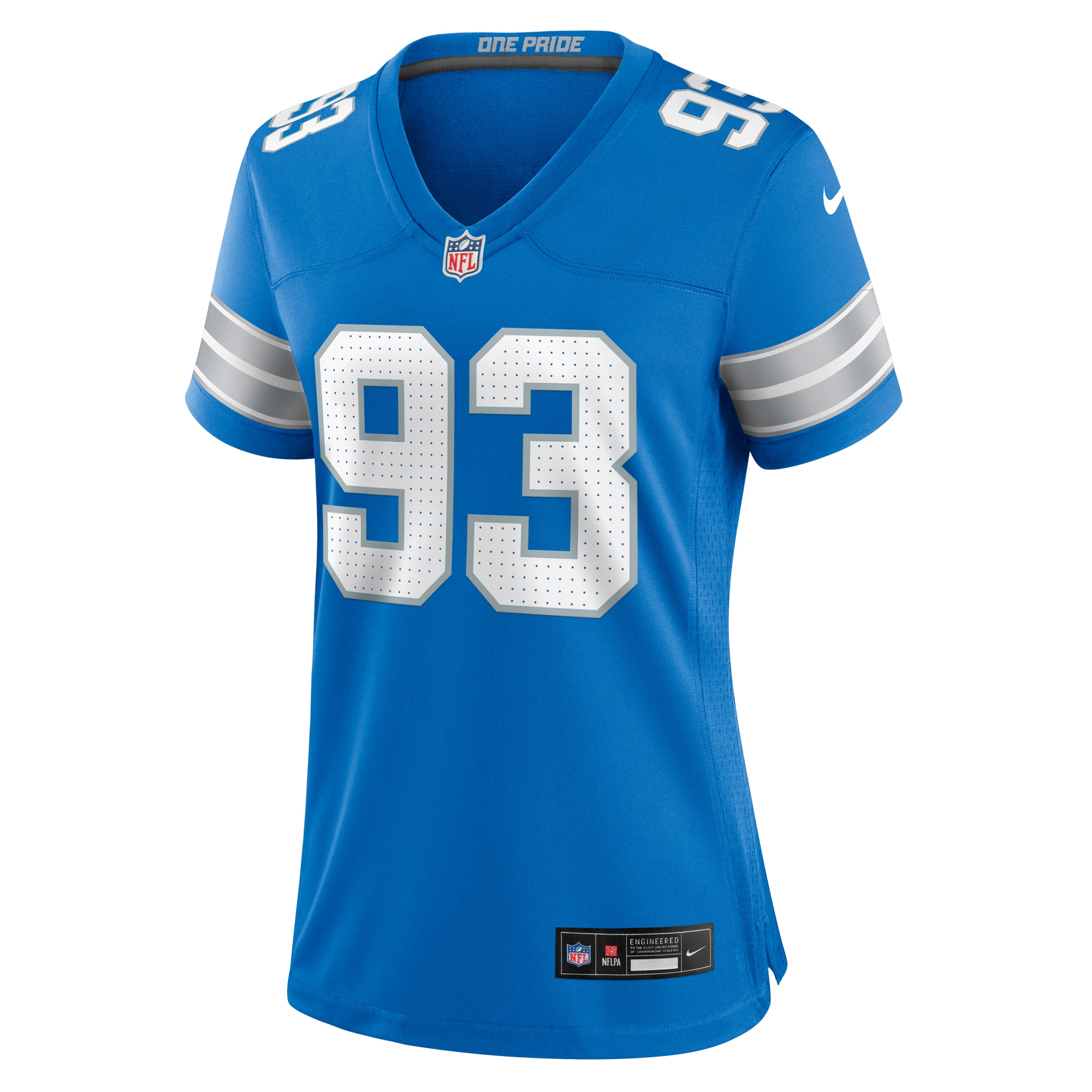 Detroit Lions Josh Paschal Blue Team Game NFL Jersey Women's