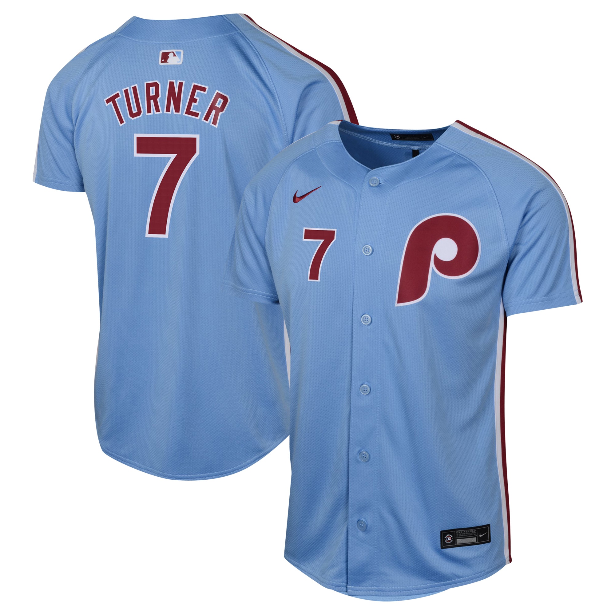 Philadelphia Phillies Trea Turner Light Blue Alternate Limited Player MLB Jersey Youth