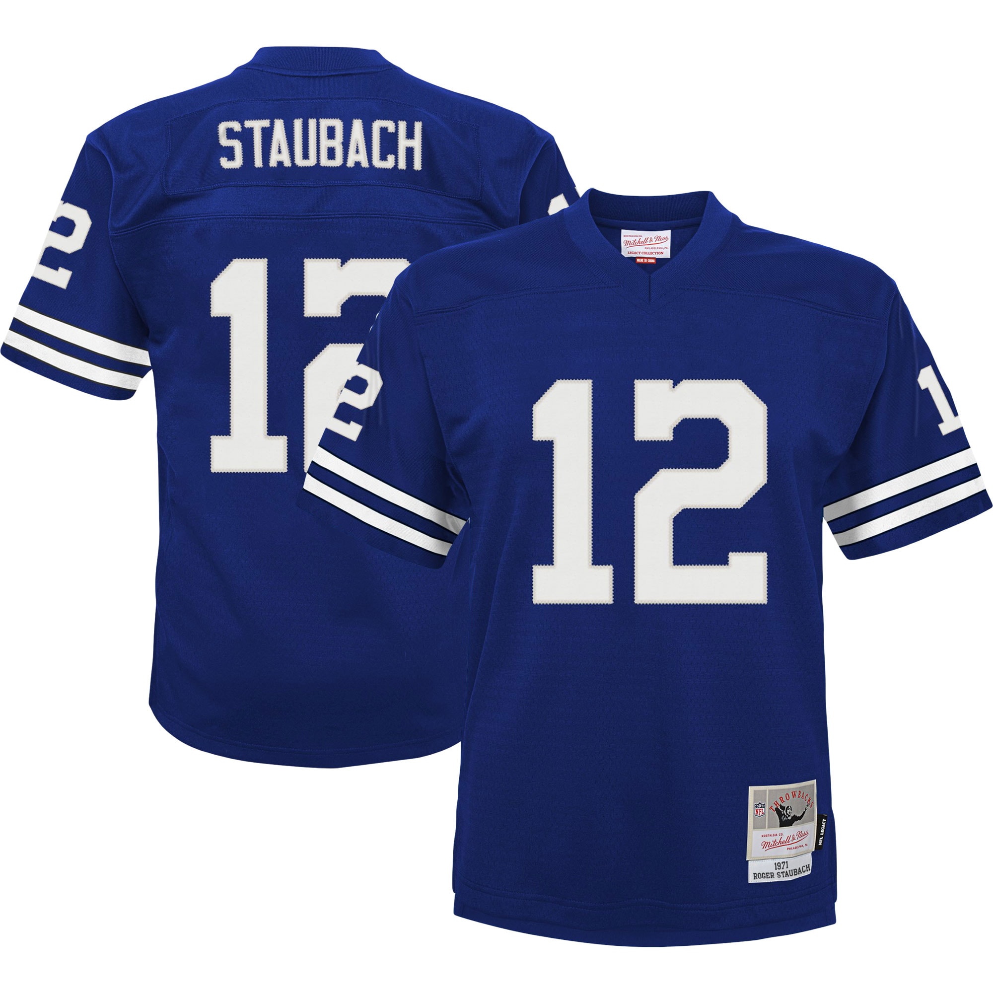 Dallas Cowboys Roger Staubach Mitchell Ness Navy Retired Player Legacy NFL Jersey Youth