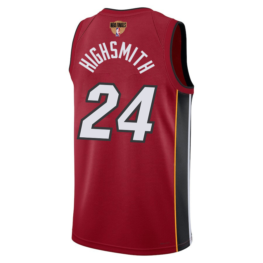 Haywood Highsmith 24 Miami Heat Final Champions 2023 Swingman Red NBA Jersey Men's
