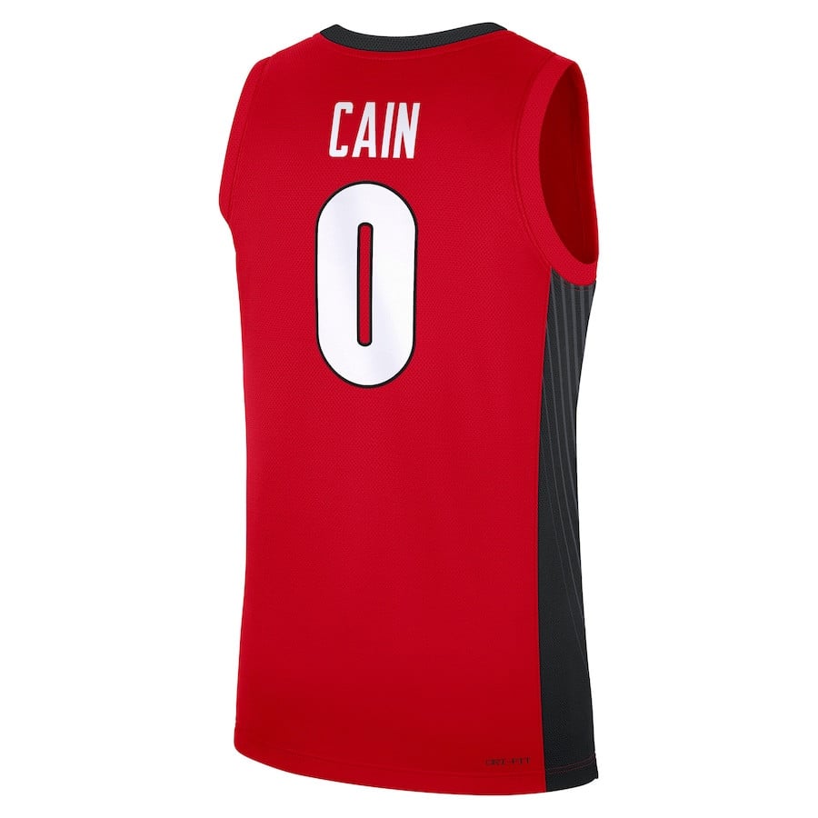 Blue Cain 0 Georgia Bulldogs NIL Player Red NCAA Jersey Men's