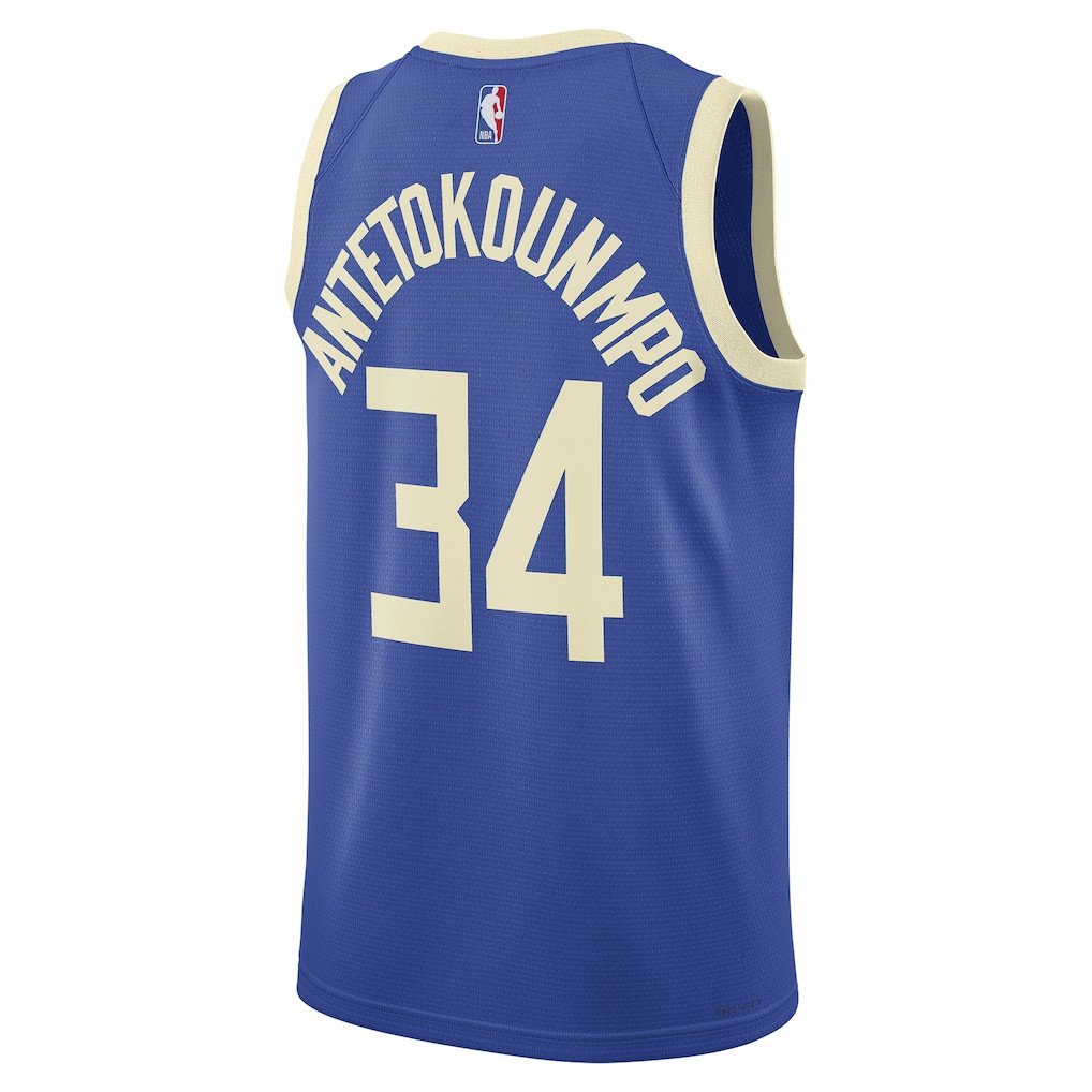 Giannis Antetokounmpo 34 Milwaukee Bucks Unisex 2024/25 Swingman Player City Edition Royal NBA Jersey Unisex
