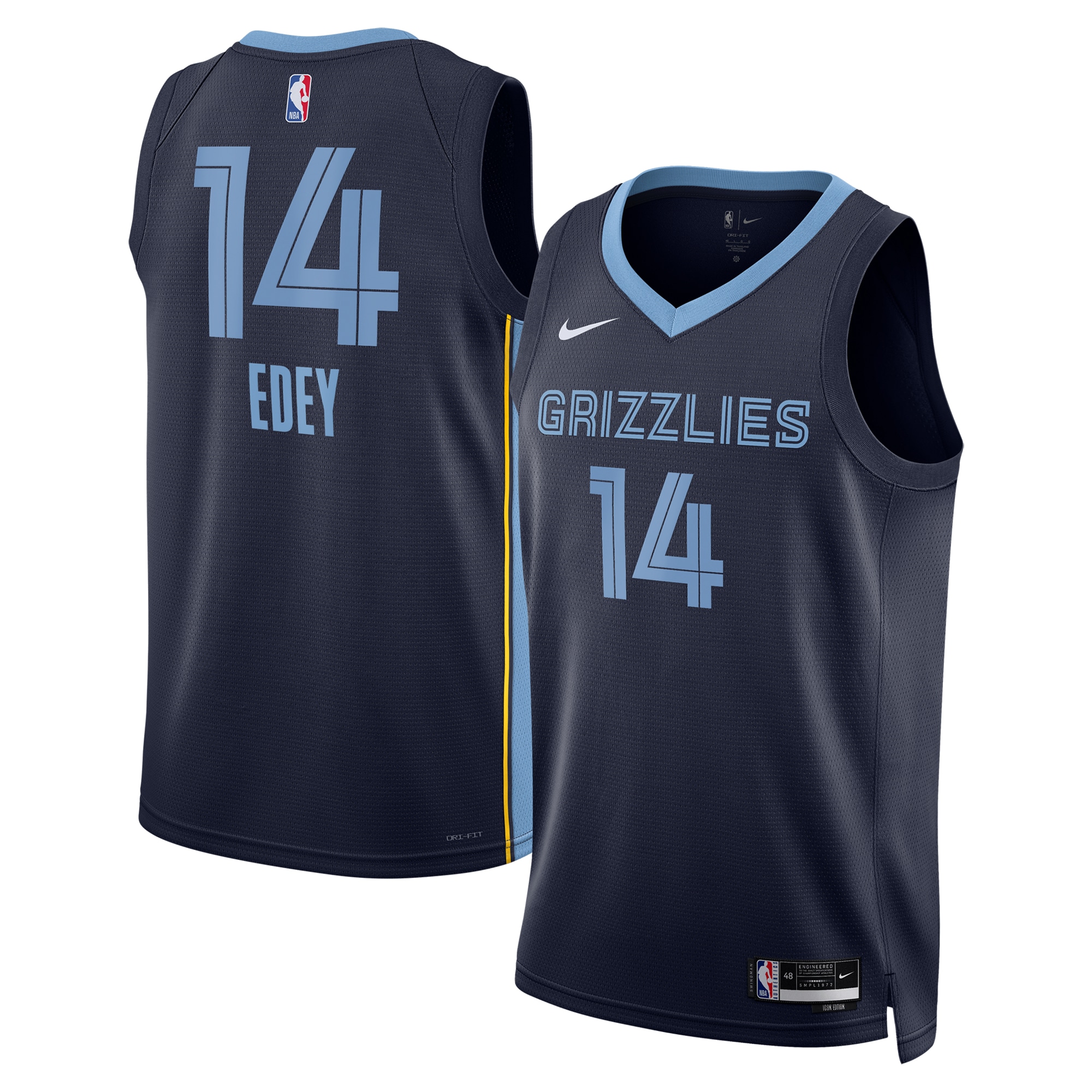 Memphis Grizzlies Icon Swingman Navy Zach Ede Unisex NBA Jersey Unisex