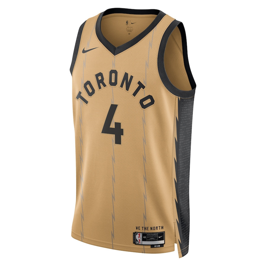 Scottie Barnes 4 Toronto Raptors 2023/24 City Edition Swingman Gold NBA Jersey Men's