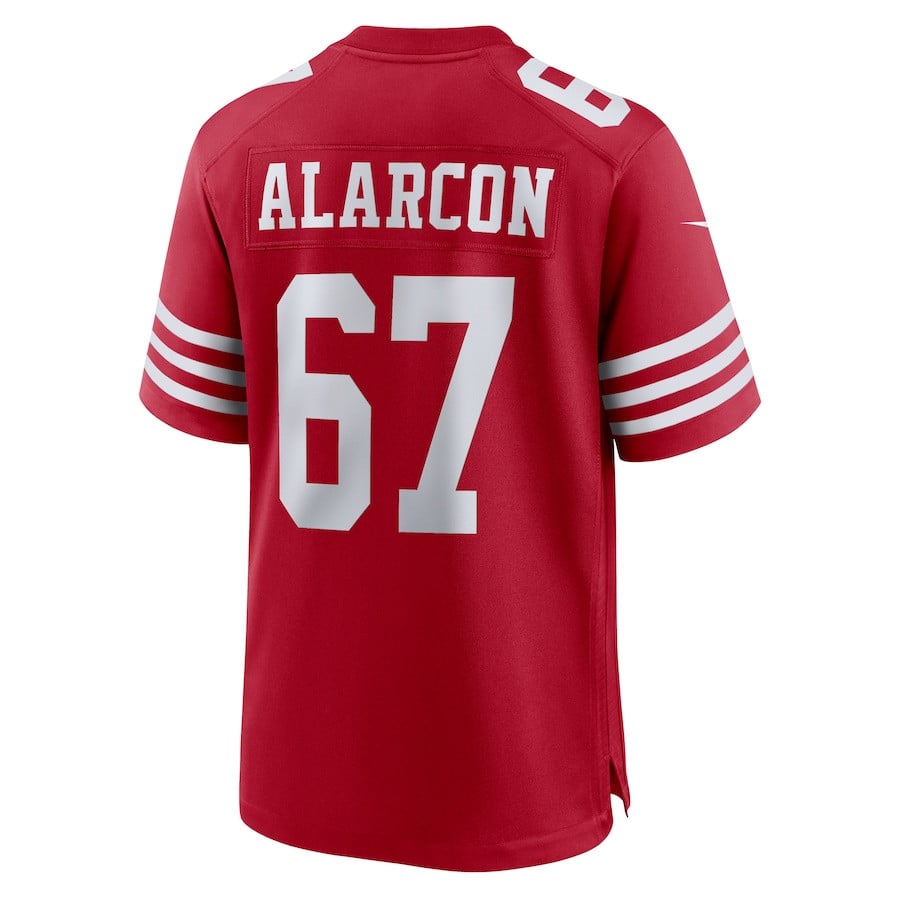 Isaac Alarcon 67 San Francisco 49ers Team Game Scarlet NFL Jersey Men's