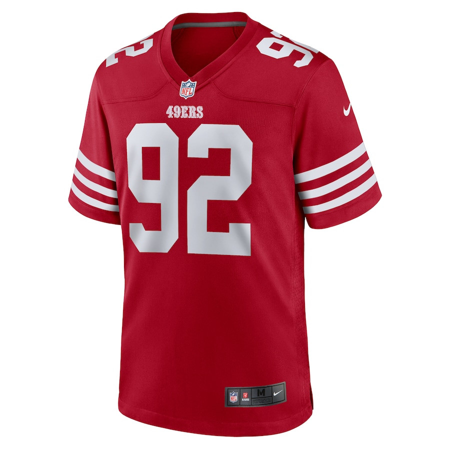Jordan Elliott 92 San Francisco 49ers Team Game Scarlet NFL Jersey Men's
