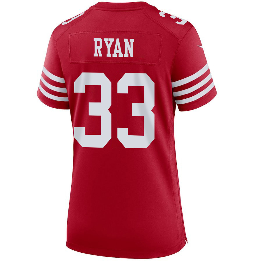 Logan Ryan 33 San Francisco 49ers Super Bowl LVIII Patch Game Scarlet NFL Jersey Women's
