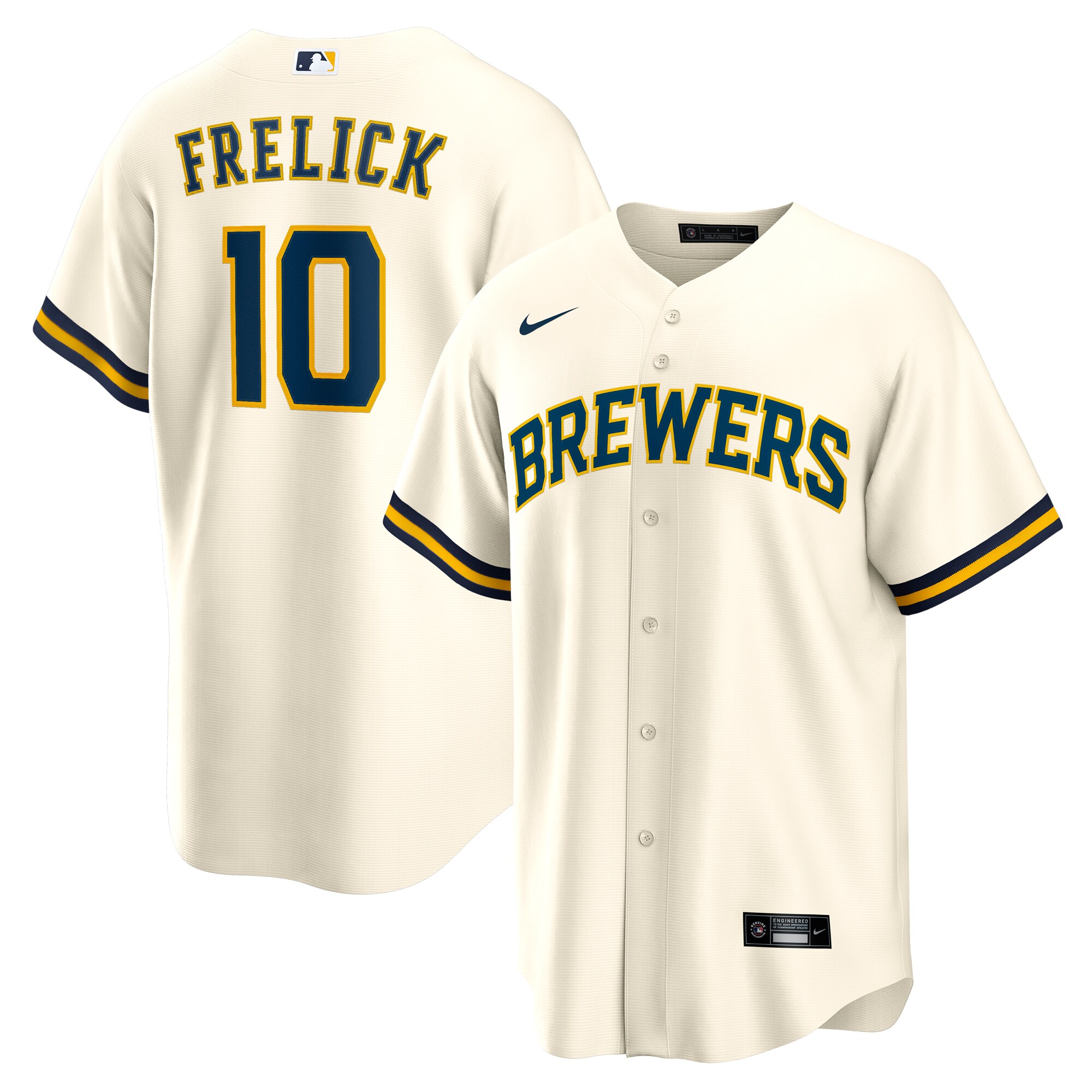 Milwaukee Brewers Sal Frelick Cream Home Player MLB Jersey Men's