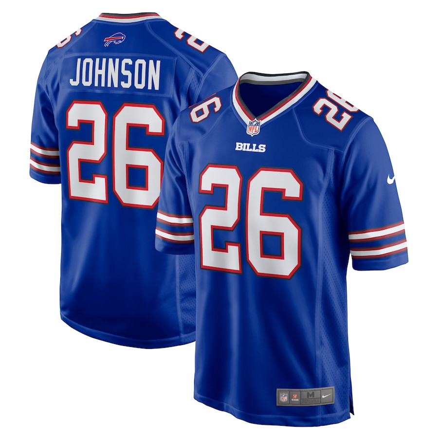 Ty Johnson 26 Buffalo Bills Game Royal NFL Jersey Men's