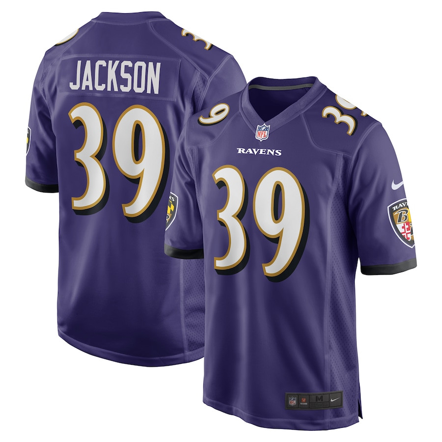 Eddie Jackson 39 Baltimore Ravens Team Game Purple NFL Jersey Men's