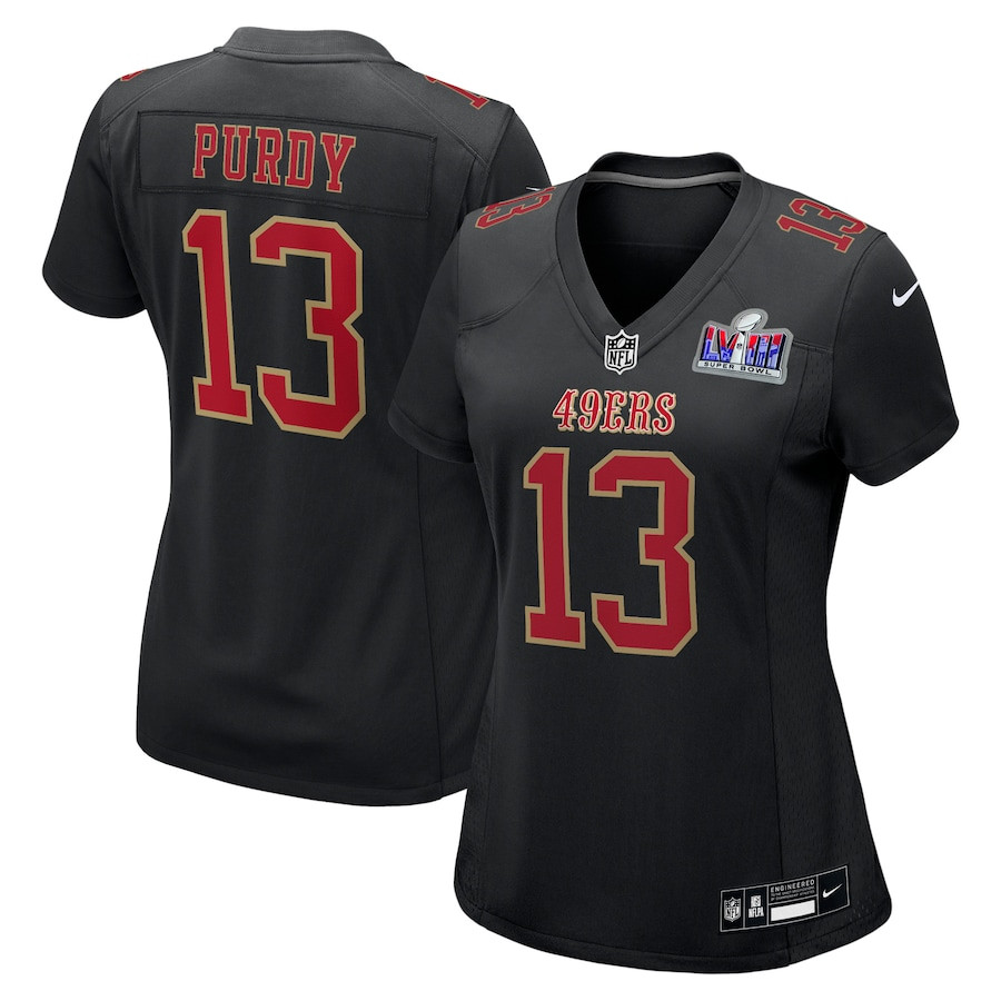 Brock Purdy 13 San Francisco 49ers Super Bowl LVIII Fashion Game Carbon Black NFL Jersey Women's
