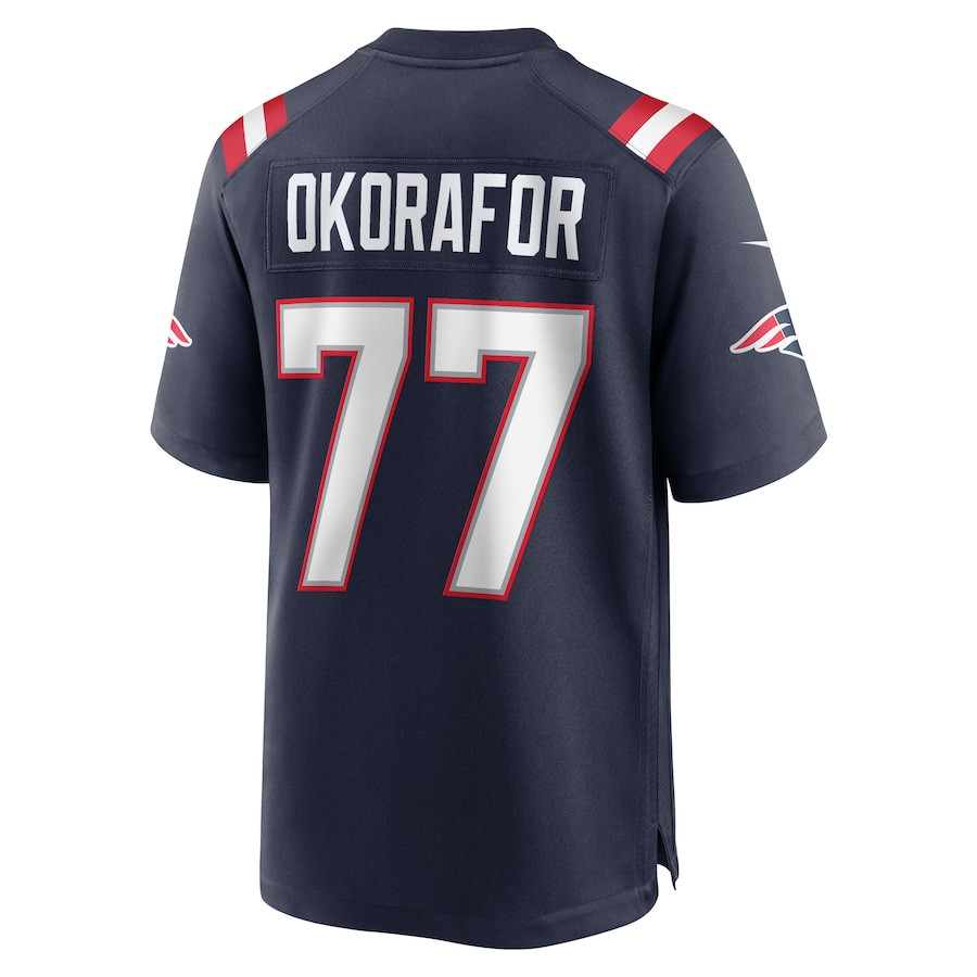 Chukwuma Okorafor 77 New England Patriots Team Game Navy NFL Jersey Men's