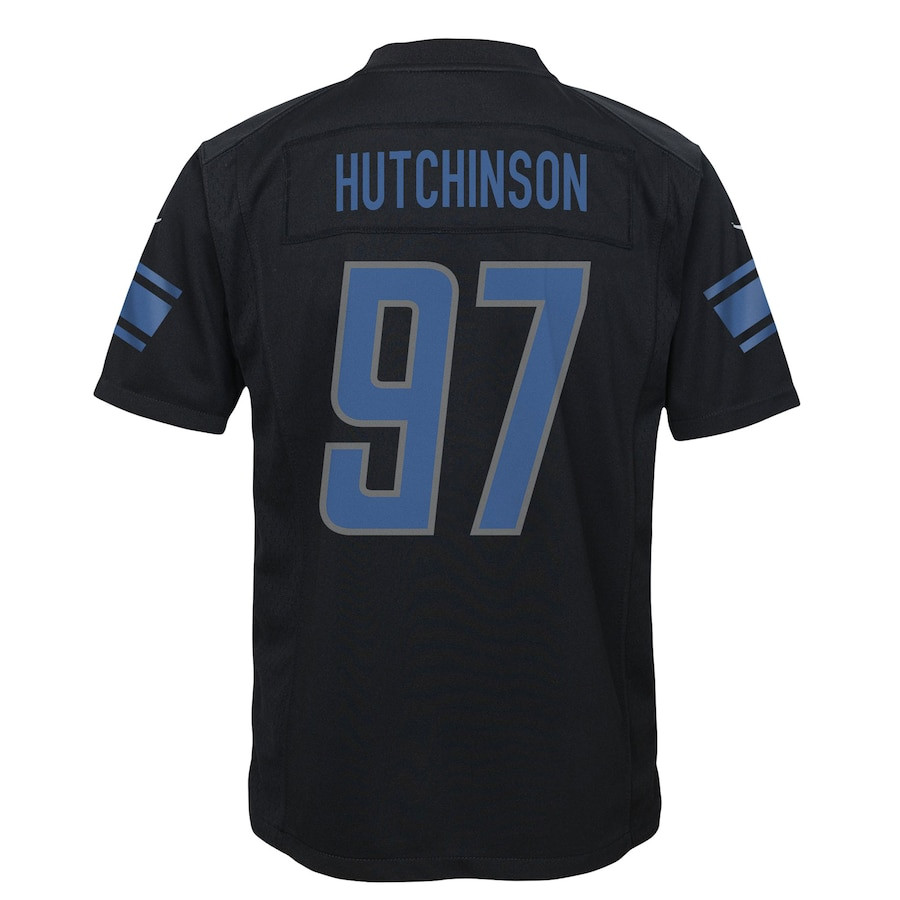 Aidan Hutchinson 97 Detroit Lions Fashion Game Black NFL Jersey Youth