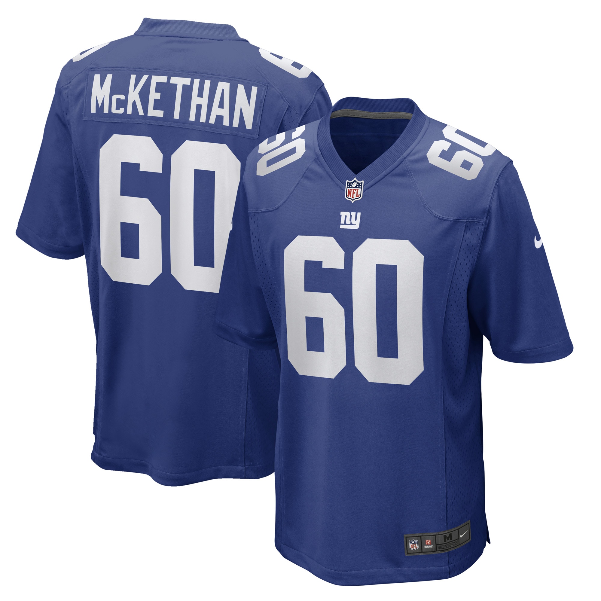 New York Giants Marcus McKethan Royal Game Player NFL Jersey Men's