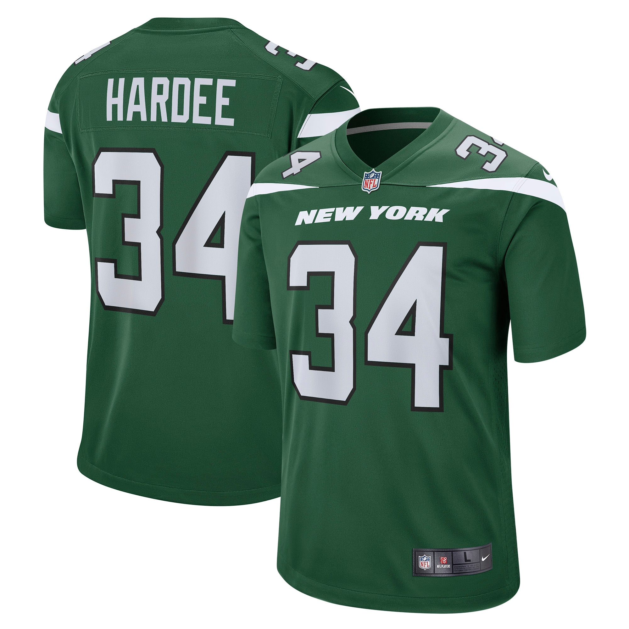 New York Jets Justin Hardee Gotham Green Game NFL Jersey Men's