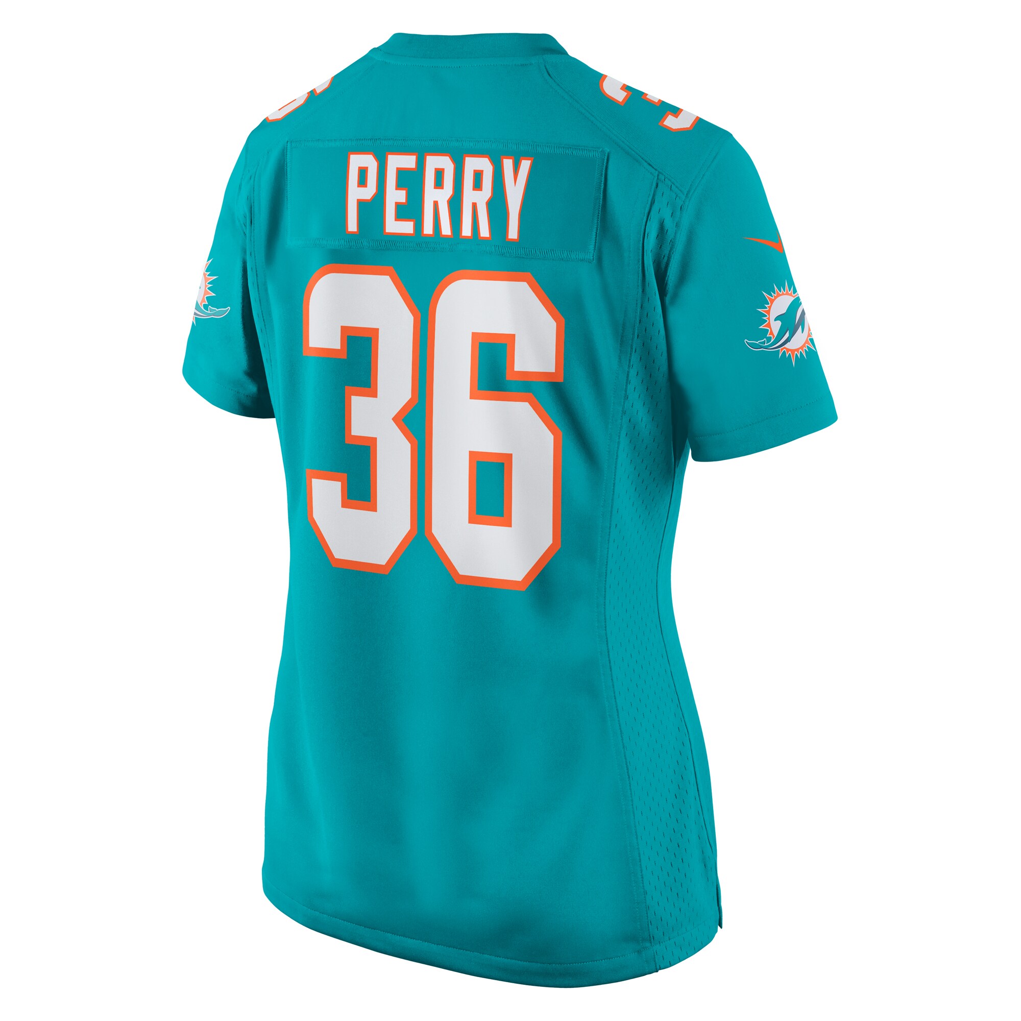 Miami Dolphins Jamal Perry Aqua Home Game Player NFL Jersey Women's