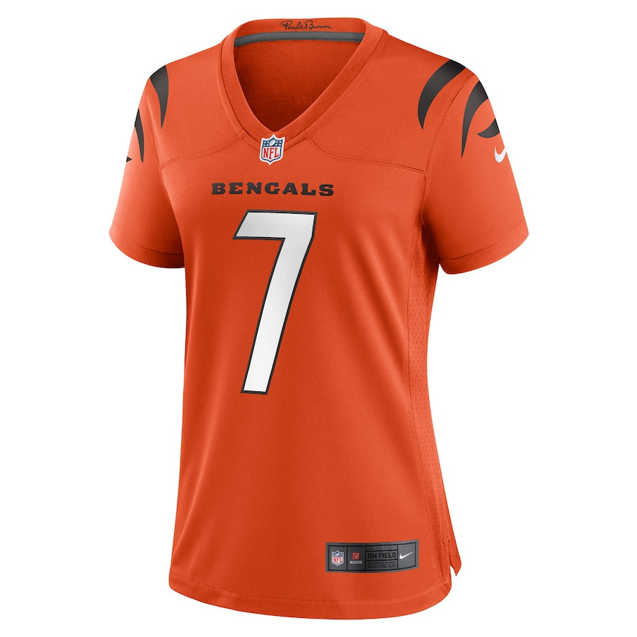 Boomer Esiason 7 Cincinnati Bengals Retired Game Orange NFL Jersey Women's