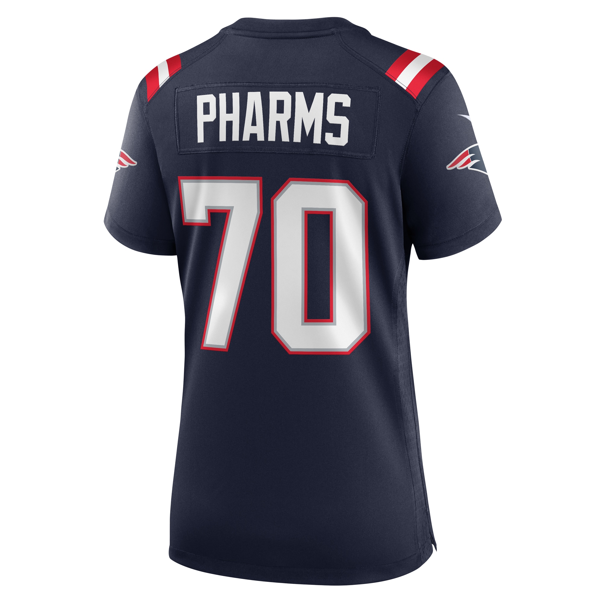 New England Patriots Jeremiah Pharms Jr. Navy Team Game NFL Jersey Women's