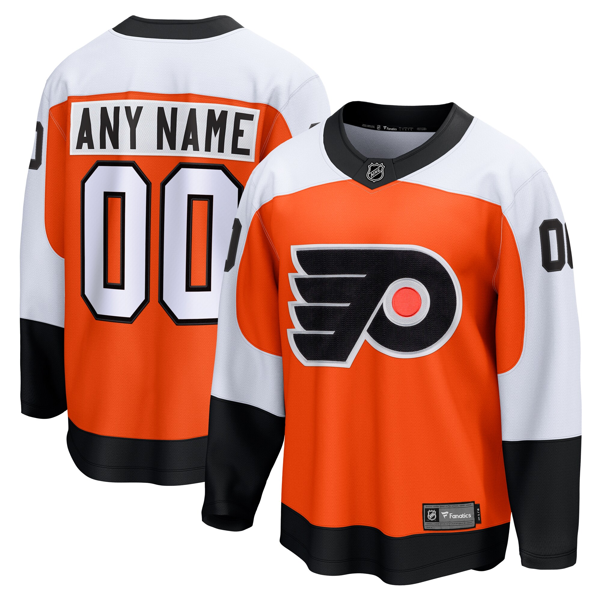 Philadelphia Flyers Orange Home Premier Breakaway Custom NHL Jersey Men's