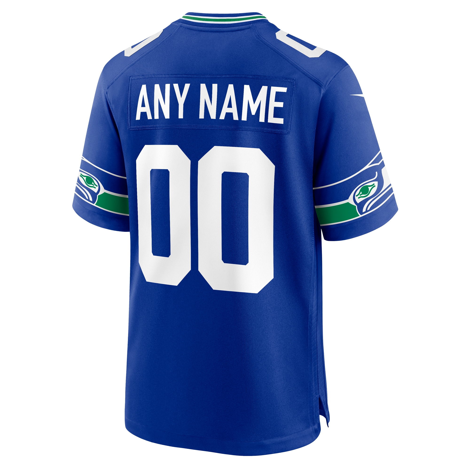 Seattle Seahawks Royal Throwback Custom NFL Jersey Men's