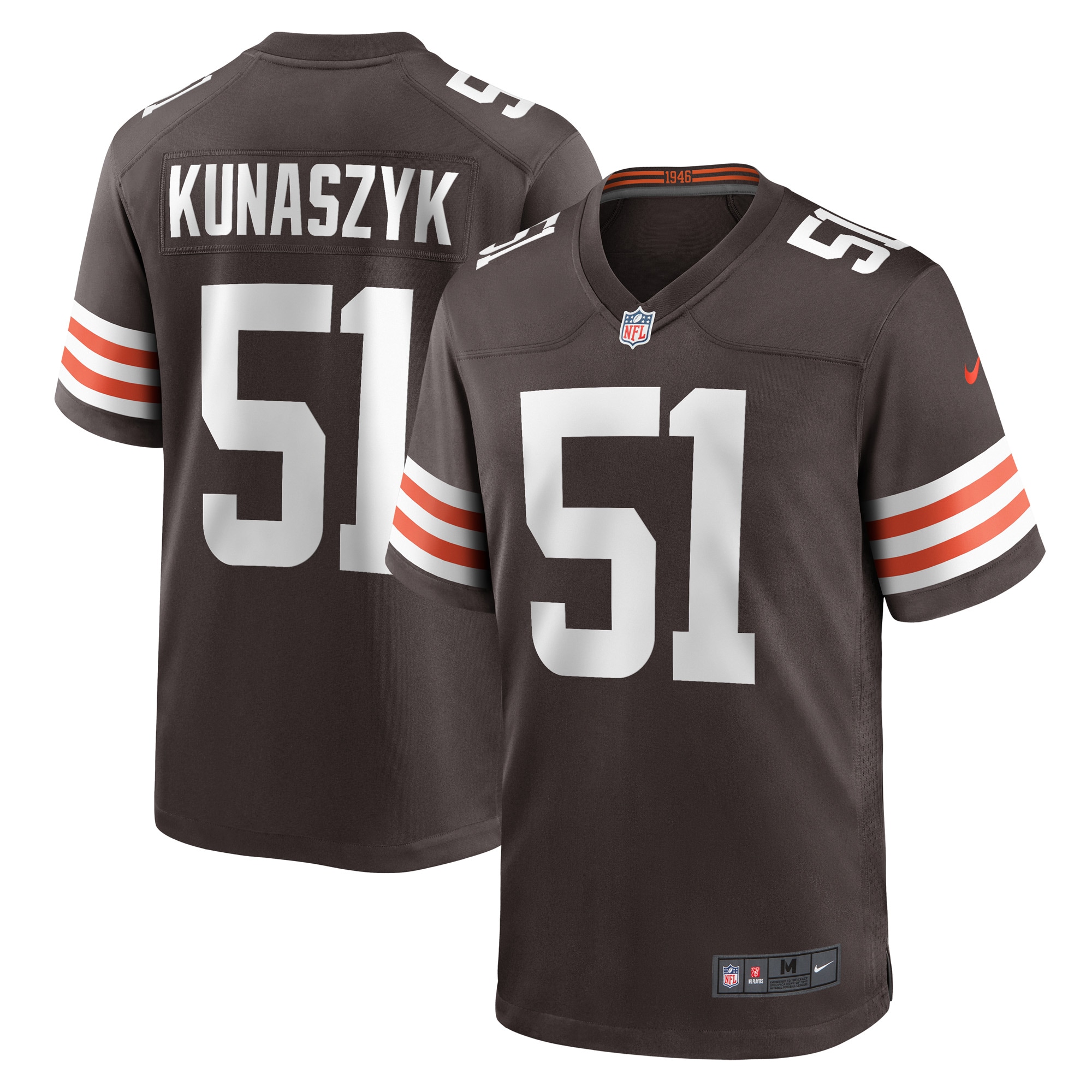 Cleveland Browns Kunaszyk Brown Game Player NFL Jersey Men's