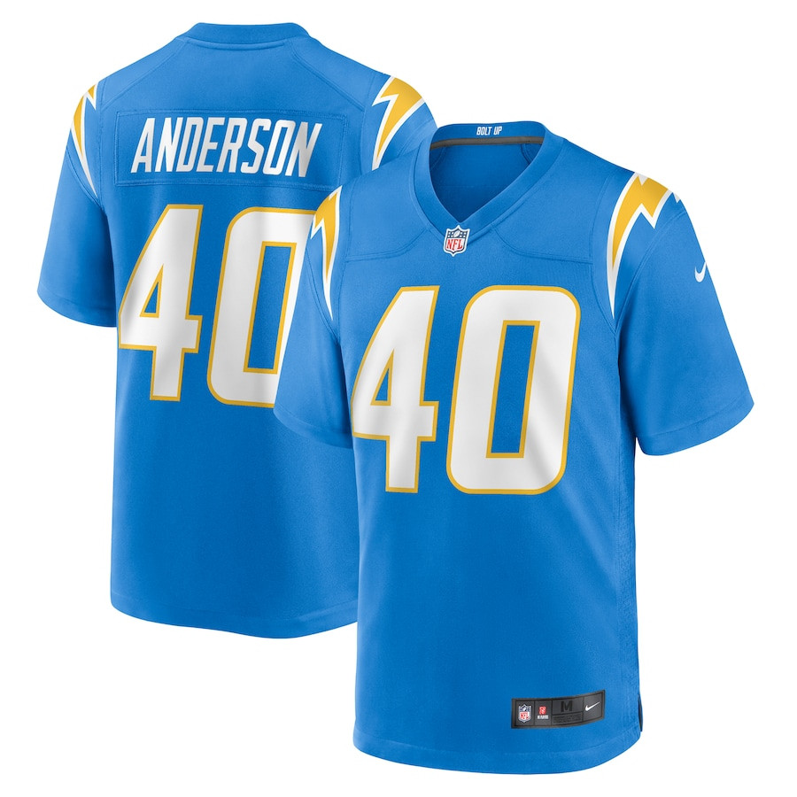 Stephen Anderson 40 Los Angeles Chargers Game Powder Blue NFL Jersey Men's