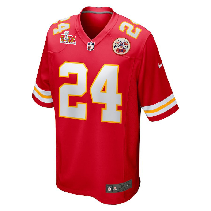 Skyy Moore #24 Kansas City Chiefs Super Bowl LIX Red NFL Jersey Men's