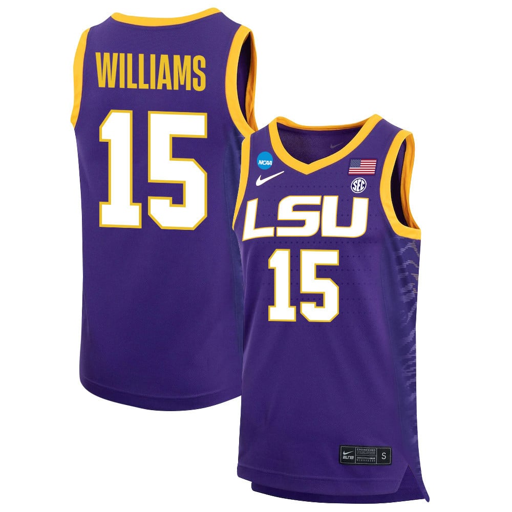 Alisa Williams 15 LSU Tigers 2023 Purple NCAA Jersey Men's
