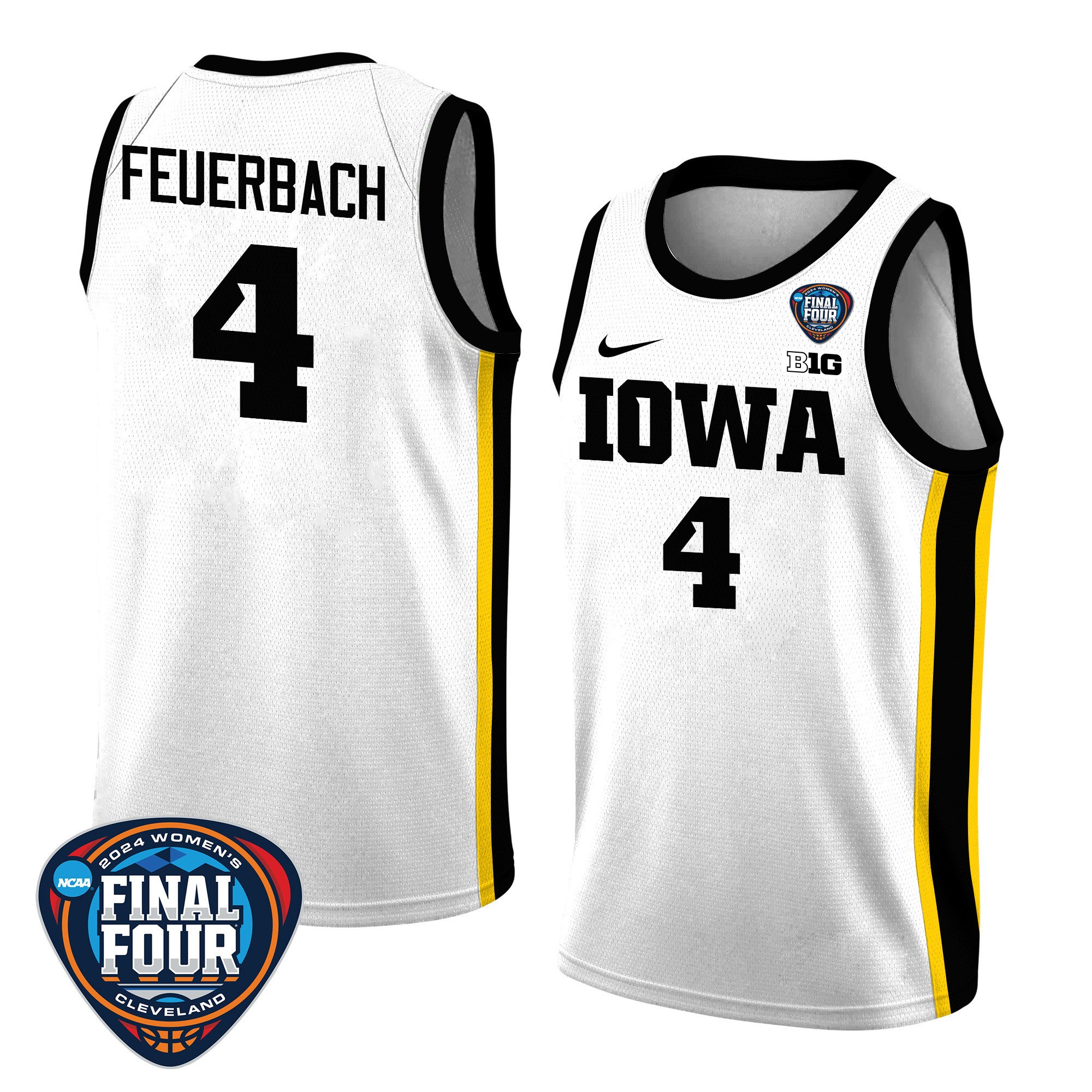 Kylie Feuerbach 4 Iowa Hawkeyes 2024 Final Four Patch Unisex NCAA Jersey Unisex